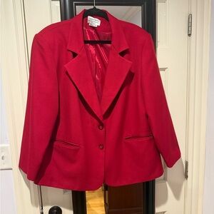 Haberdashery Leslie Fay vtg red blazer Sz 18 fully  lined /w shoulder pads